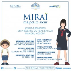 Projections de Miraï ma petite soeur en présence de Mamoru Hosoda