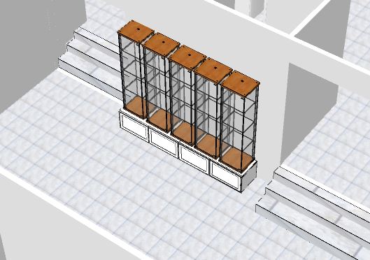 Présentoir Vitrine Display Case avec LED joints anti-poussière et deux  étagères 1/6