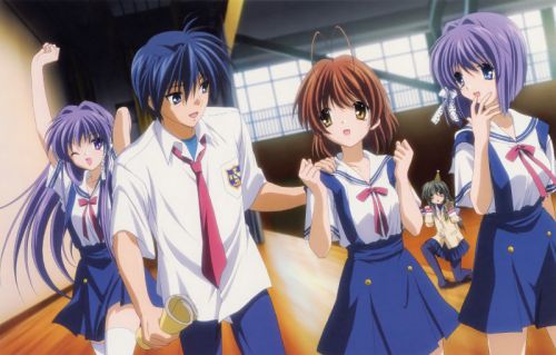 Au gymnase
KyÃ´ Fujibayashi
Nagisa Furukawa
Tomoya Okazaki
RyÃ´ Fujibayashi
Fuko Ibuki
Mots-clés: Kyou Nagisa Tomoya Ryou Fuko