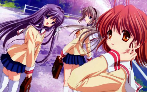 Sur le chemin de l'Ã©cole
KyÃ´ Fujibayashi
Nagisa Furukawa
Tomoyo Sakagami
Mots-clés: Kyou Nagisa Tomoyo